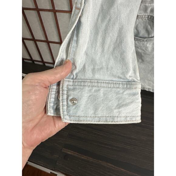 Zara Denim Dress light wash button front mini size med - Picture 3 of 10